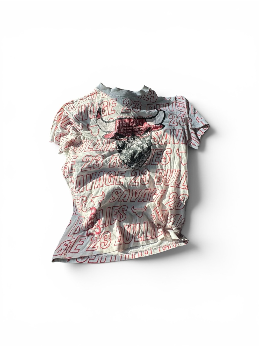 Kids White & Red Bull Graphic Short Sleeve Tee - Savage 23